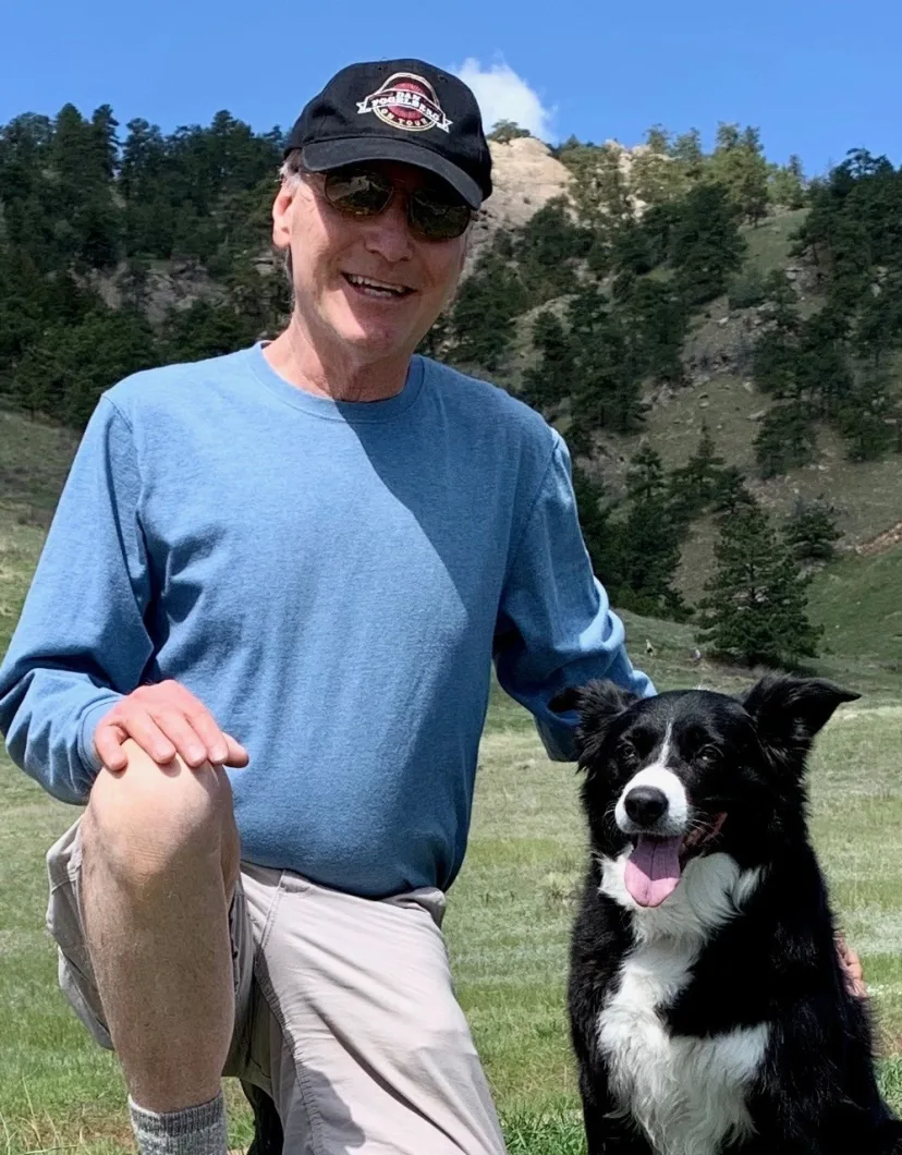 Andrew Berman with black and white border collie